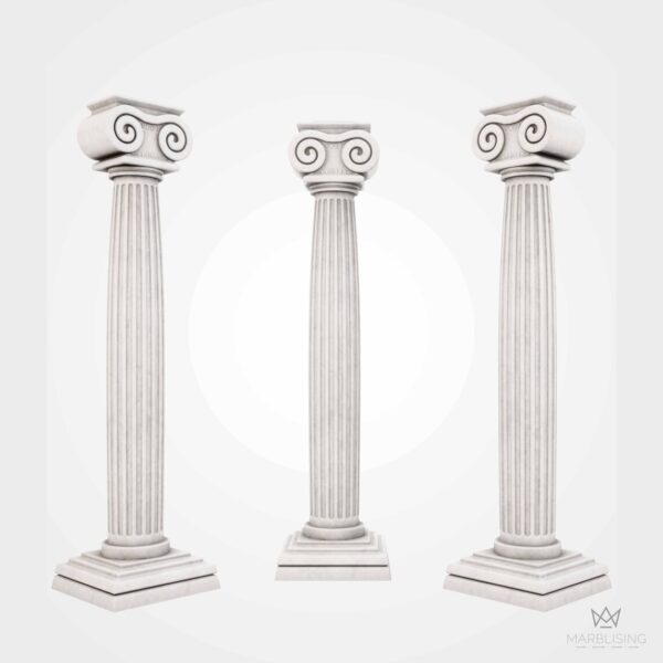 Modern Marble Sculpture - Bold Ionic Column