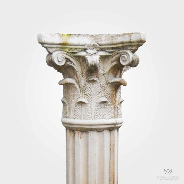 Modern Marble Sculpture - Weathered Corinthian Pedestal