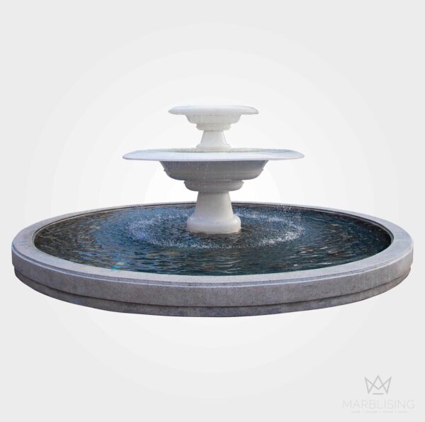 Marble Fountains - Bella 2-Tier Fountain with Pool
