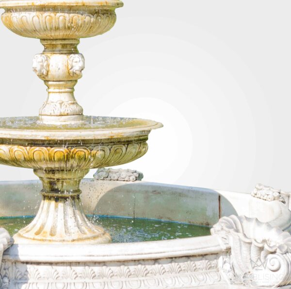 Marble Fountains - Elegance Fountain with Large Round Pool Base