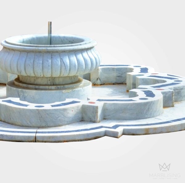 Marble Fountains - Moroccan Fountain with Stylized Pool Base