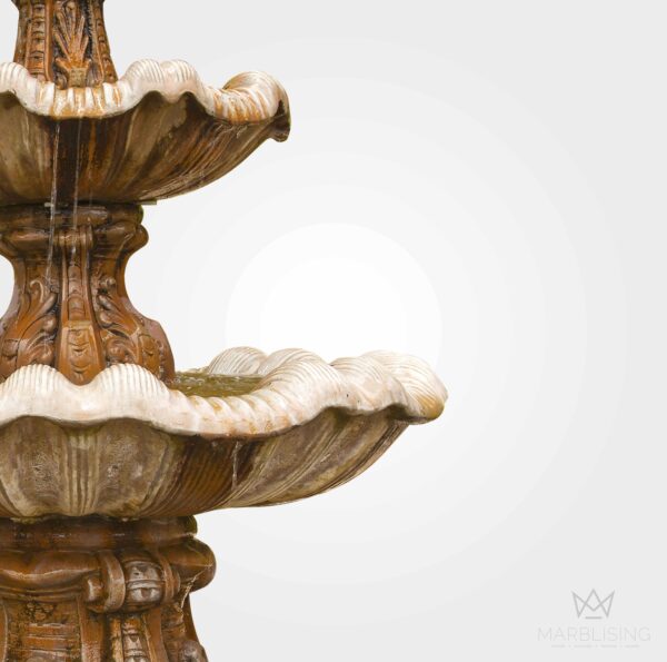 Marble Fountains - Serenity 3-Tier Fountain with Small Pool Base