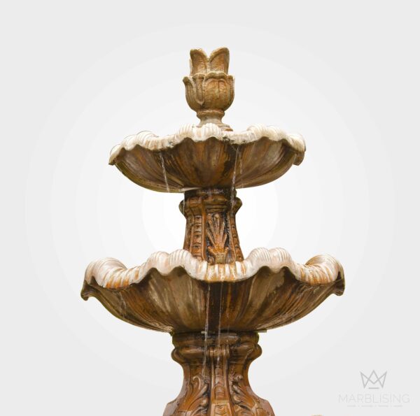 Marble Fountains - Serenity 3-Tier Fountain with Small Pool Base