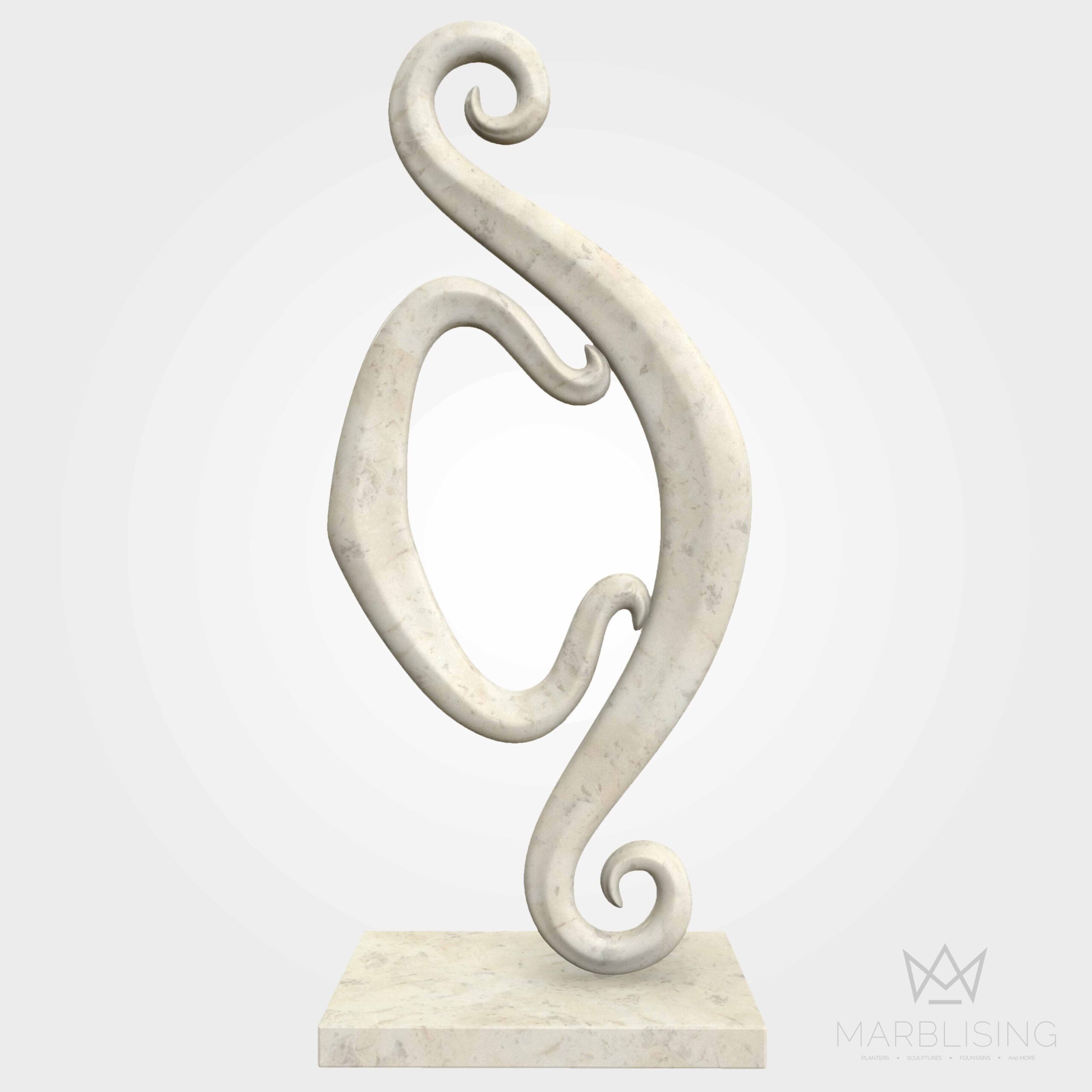 Marble sculptural art Standing Scrolls