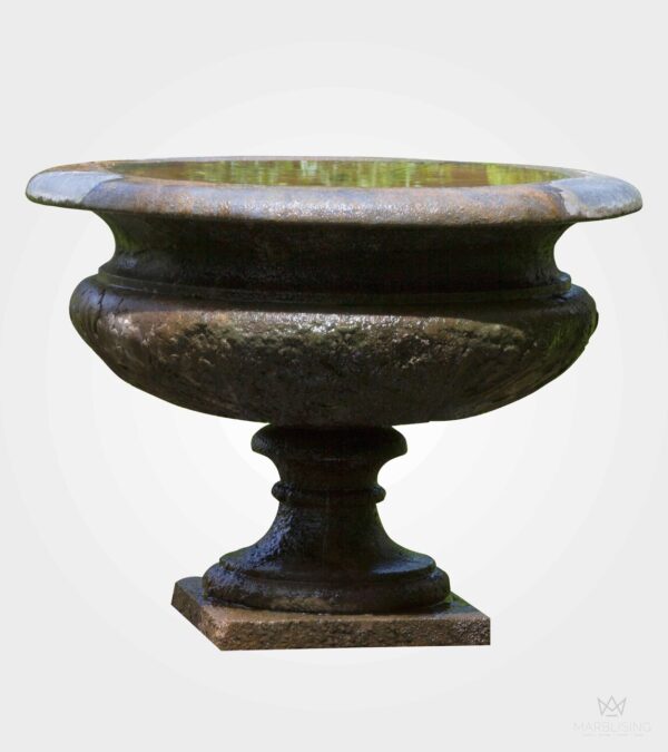 Modern Marble Sculptures - Corsica Marble Planter with Round Base