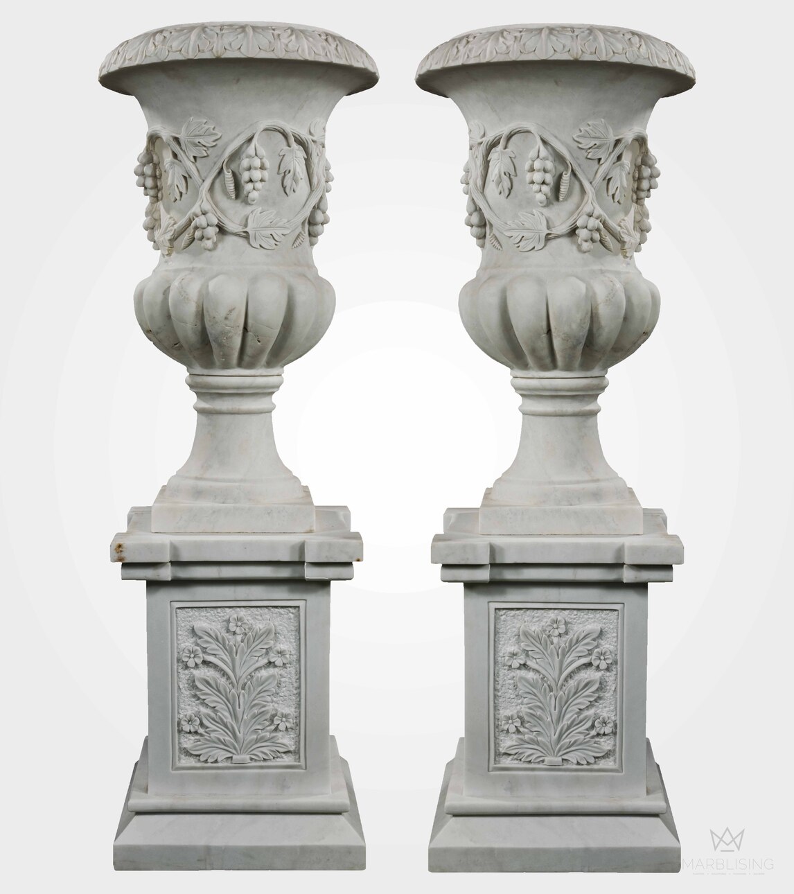 Double Chianti Twin Planters on Column Pedestals