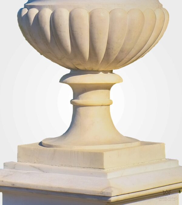Modern Marble Sculptures - Emona Fluted Planter & Pedestal