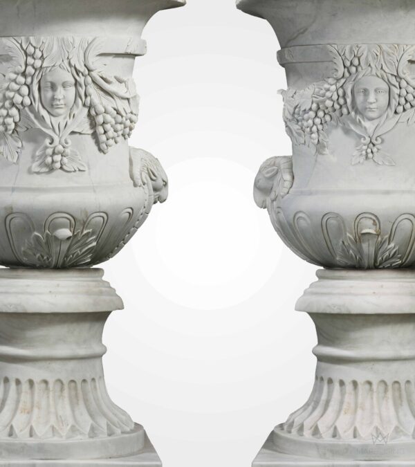 Modern Marble Sculptures - Italica Maiden & Garland Planter