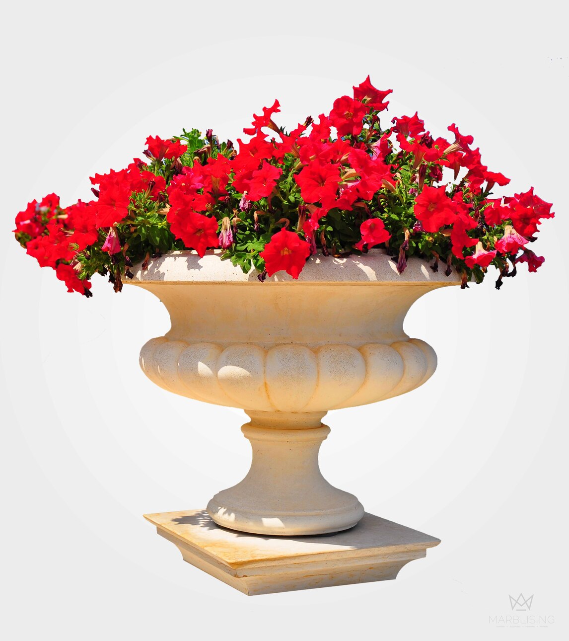 L'Aquila Fluted Planter with Footed Pedestal
