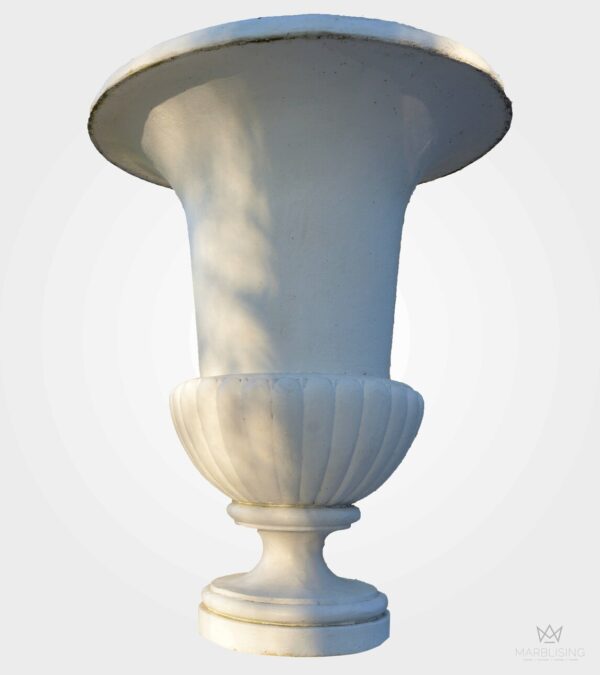 Modern Marble Sculptures - Melfi Fluted Urn Planter