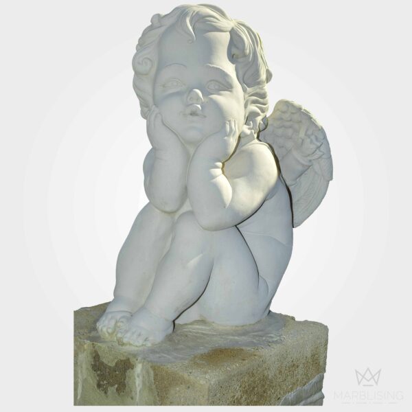 Marble Sculptures - Pensive Cherub