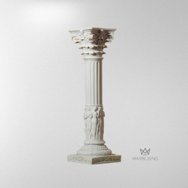 Modern Marble Sculpture - White Marble Pedestal