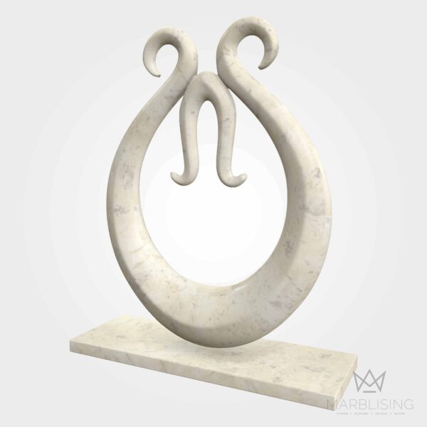 Modern Marble Sculptures - Abstract Lyre