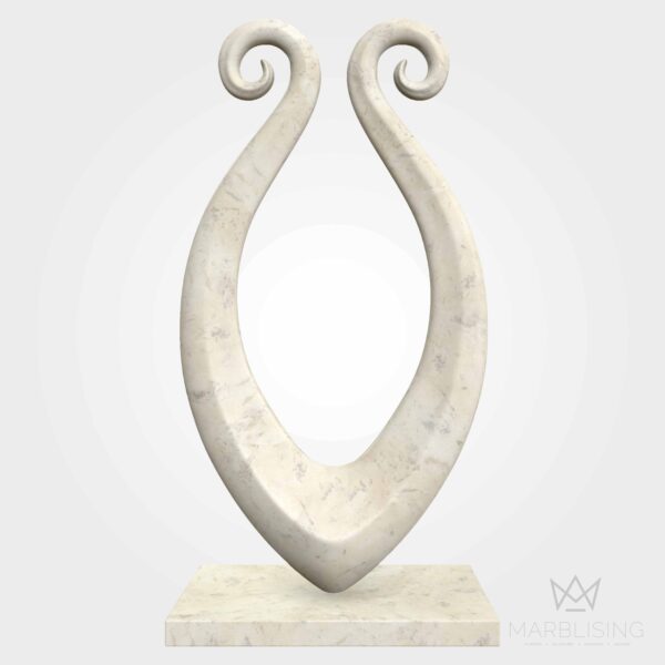 Modern Marble Sculptures - Pointed Lyre