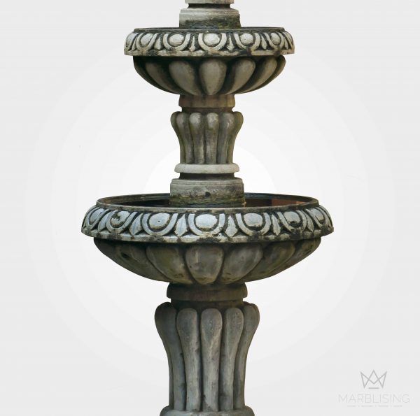 Marble Fountains - Opulence 3-Tier Fountain with Round Pool Base