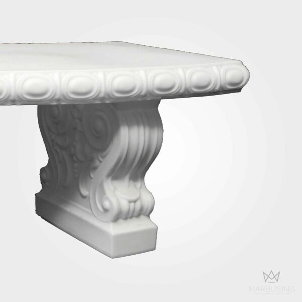 Italian White Marble Outdoor Bench