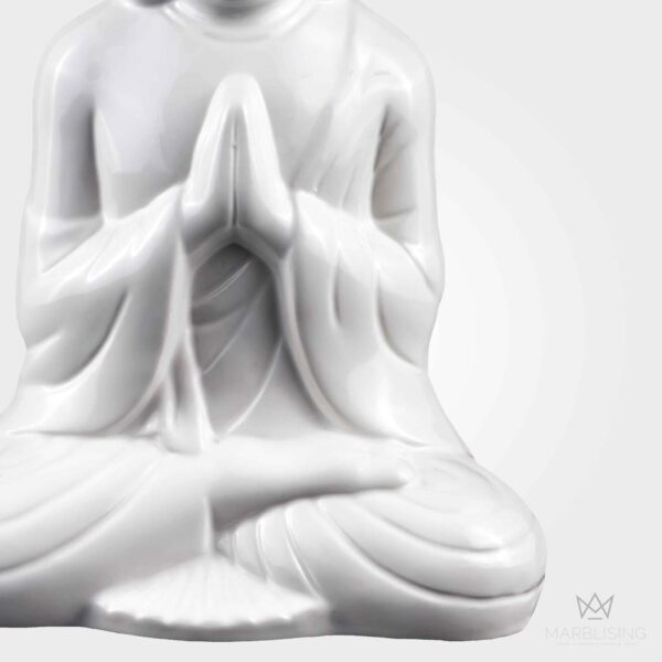 White Marble Praying Buddha Statue