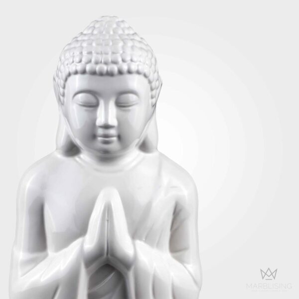 White Marble Praying Buddha Statue
