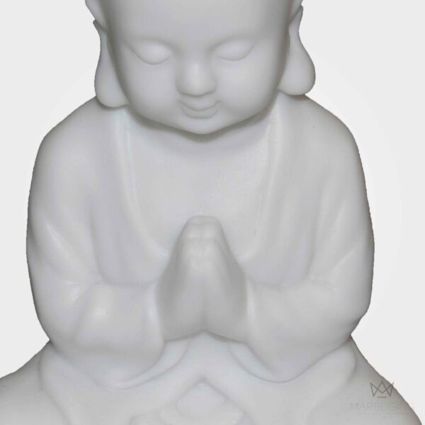 White Marble Praying Child Buddha