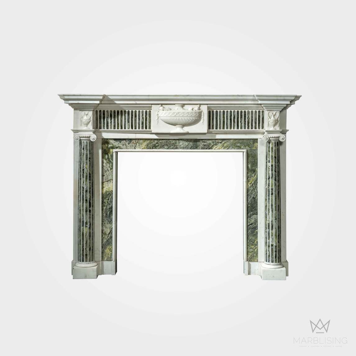 Classic Patterned Marble Fireplace