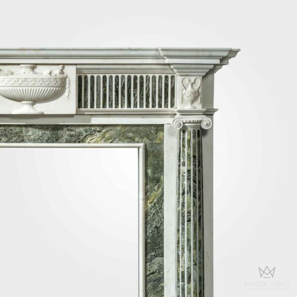 Marble Sculptures - Classic Patterned Marble Fireplace