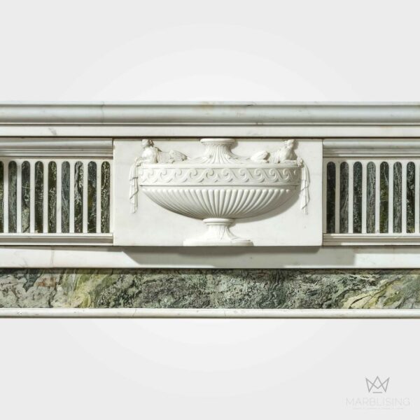 Marble Sculptures - Classic Patterned Marble Fireplace