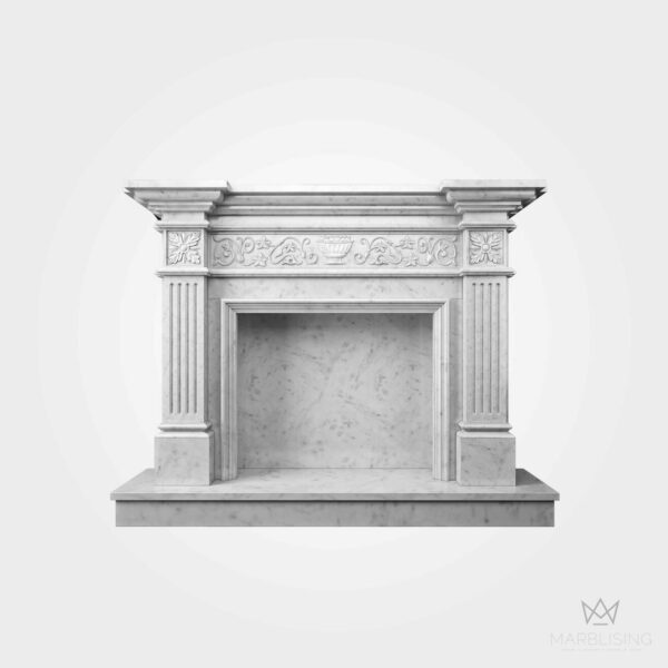 Marble Sculptures - Decorative Marble Fireplace Mantel