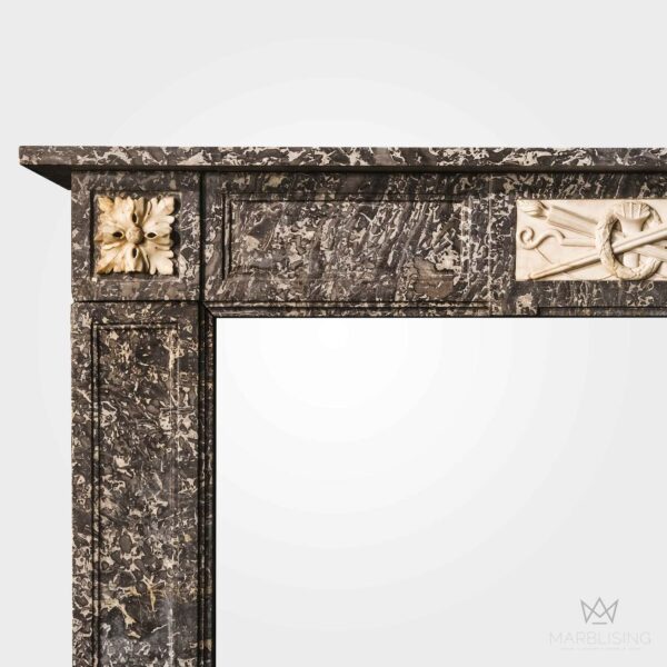 Marble Sculptures - Simplistic Patterned Marble Fireplace
