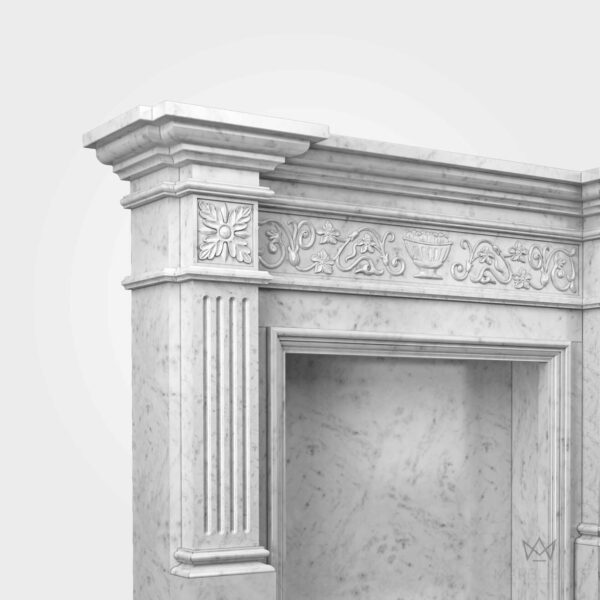 Marble Sculptures - White Marble Fireplace Mantel