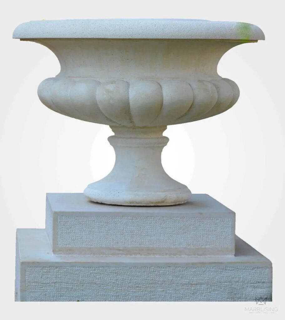 L’aquila Ii Fluted Planter with Footed Pedestal
