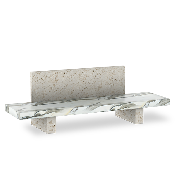 High-Back Marble Bench