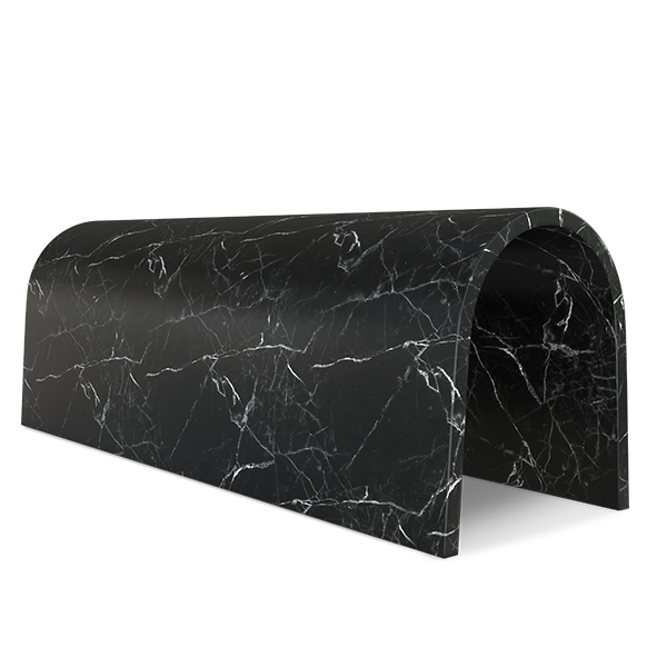 Rounded Black Marble Bench