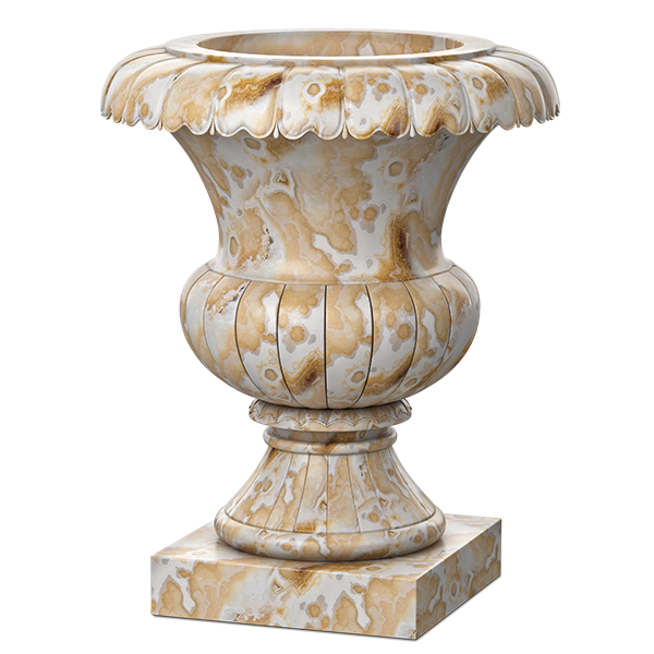 White-and-Beige-Marble-Urn---Classic-Planter---01
