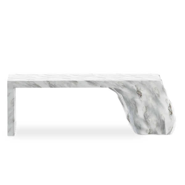 Asymmetrical Marble Bench