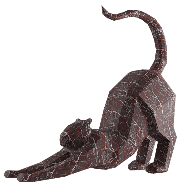 Stretching Cat Sculpture