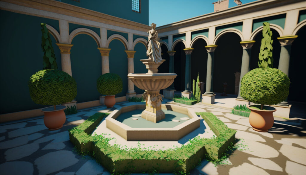How can augmented reality help landscaping designers plan their hardscaping-Marblising-Classic Fountain-Image 2